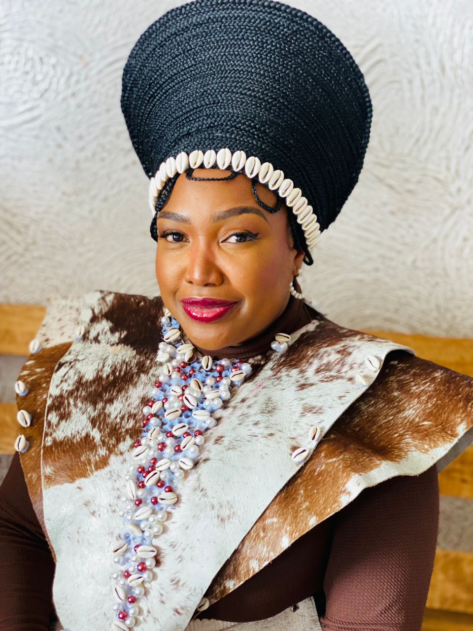 Duduzile Sibanda is pictured in traditional Zimbabwe attire.