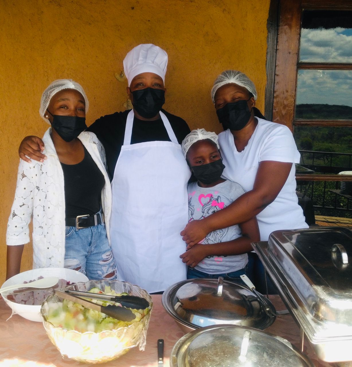 Sibanda pictured with her daughter and niece.