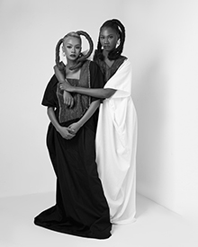 Models wear designs made from sustainably sourced linen, ethically handmade by artisans at The Cotton Loops factory in Lagos, Nigeria. Photo by Deji Majek