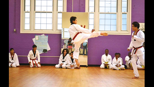 The Iraqi visitors improved their high-kicks every day during the program.