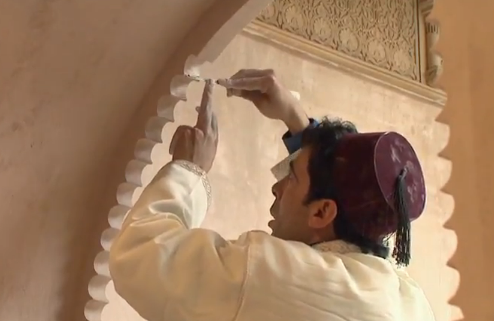A worker in the new Metropolitan Museum of Art galleries that contain many works of Islamic influence.