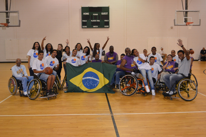 The young athletes learn about modified sports techniques and opportunities for people with disabilities. 