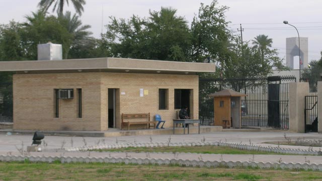 New security building at Iraq Museum entrance gate, July 2004