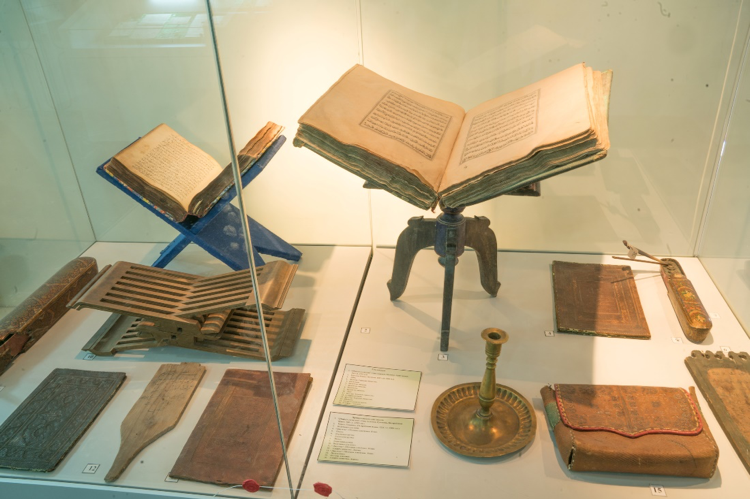 Conservation of manuscripts and other objects, Afrasiab Museum of Samarkand, Uzbekistan, supported by the U.S. Ambassadors Fund for Cultural Preservation. Photo Credit: Tom Till.