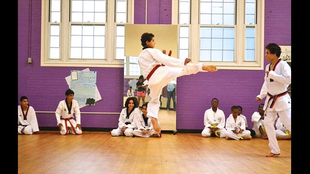 The Iraqi visitors improved their high-kicks every day during the program.