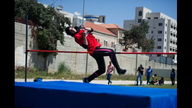 Along with running, the athletes also have the opportunity to practice field events like the long and high jump