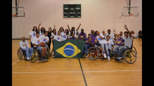 The young athletes learn about modified sports techniques and opportunities for people with disabilities. 