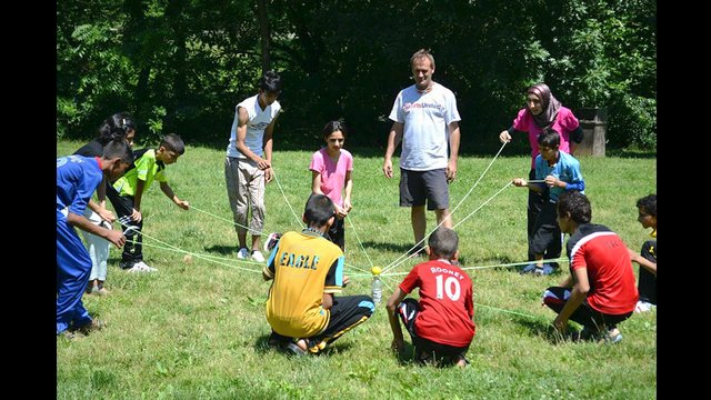 The Iraqi group engaged in teambuilding and anti-bullying activities.