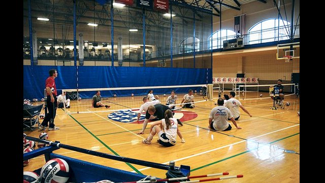 The Kazakh group watches U.S. Men's and Women's national sitting volleyball team members train at the University of Central Oklahoma